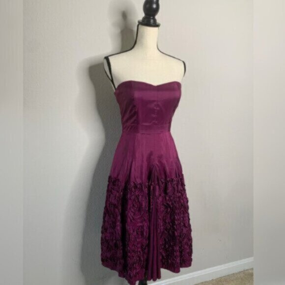Jessica Simpson Purple Strapless Fit & Flare Cocktail Dress - Picture 3 of 13